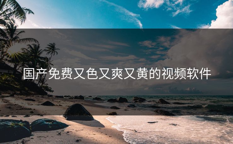 国产免费又色又爽又黄的视频软件
